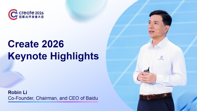 Baidu Create 2026 | Robin Li's Keynote Highlights