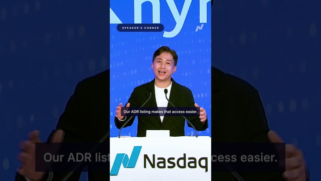 SK hynix President and CEO delivers remarks from the Nasdaq podium